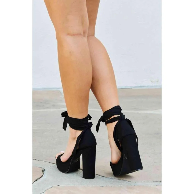 Nyla Never Look Back Lace up Heels