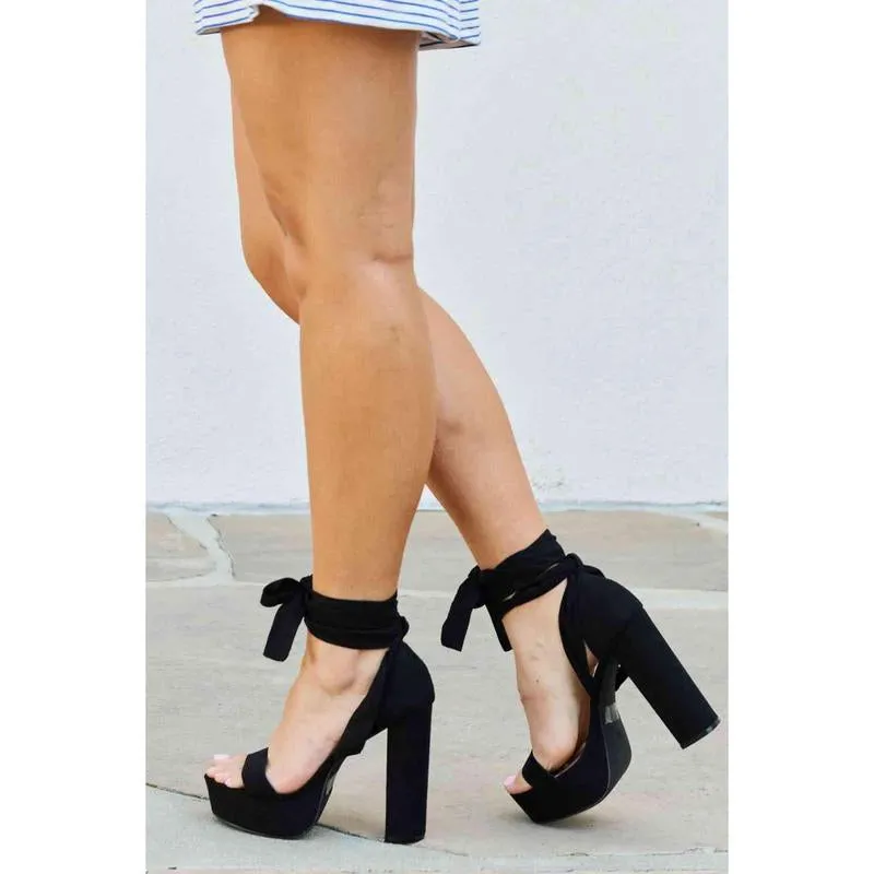 Nyla Never Look Back Lace up Heels