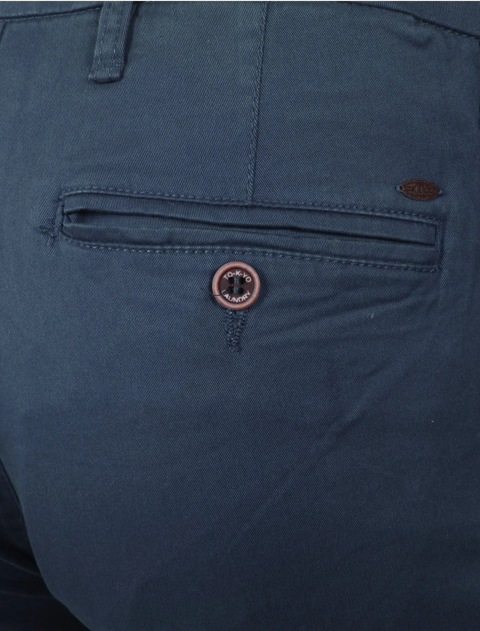 Paros Cotton Twill Chinos in Midnight Blue - Tokyo Laundry