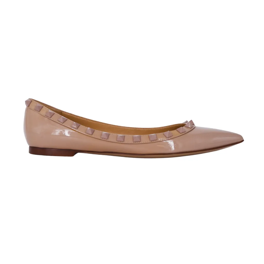 Patent Rockstud Ballet Flats