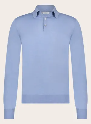 Poloshirt met lange mouwen van cashmere