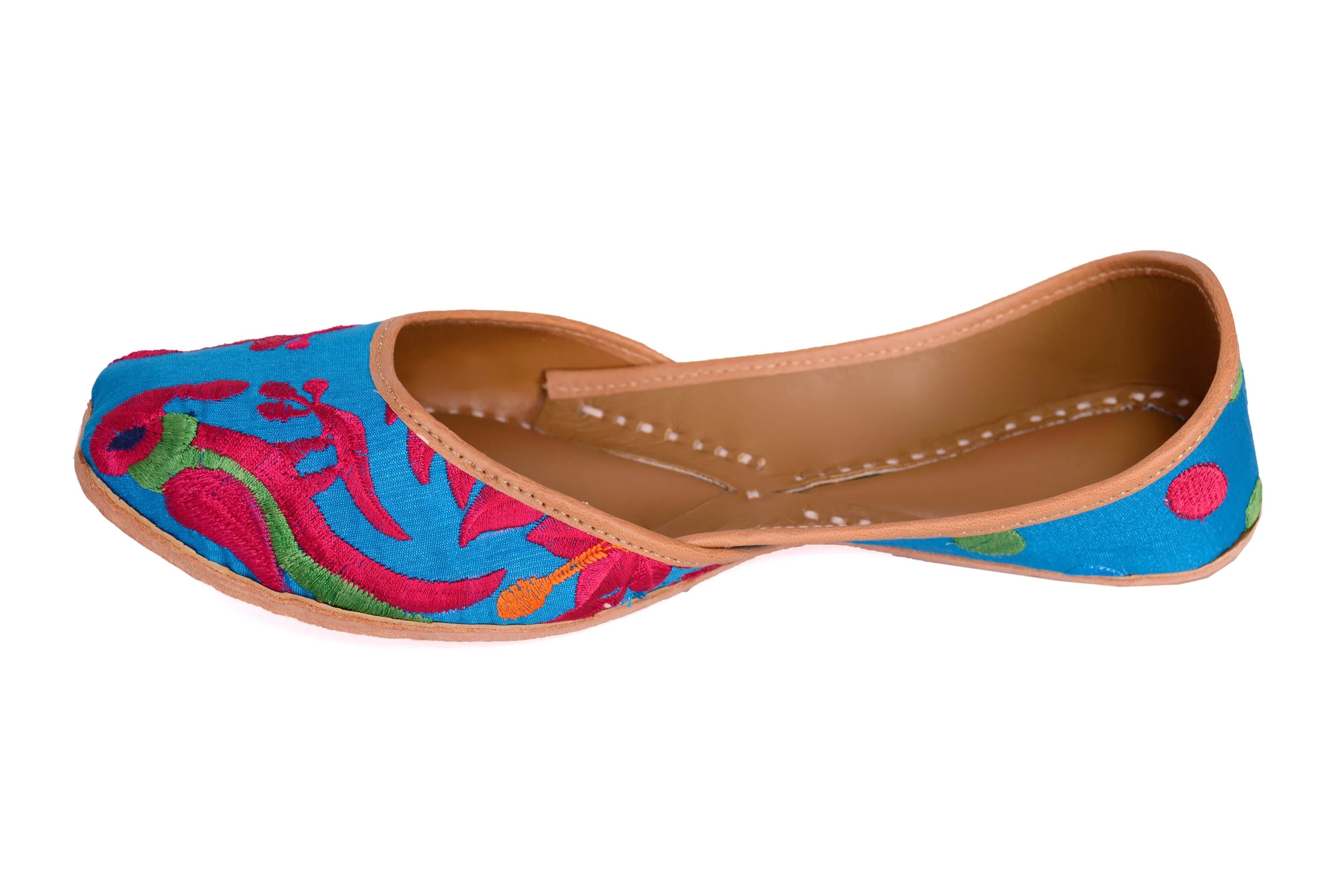 Purely Parrot - Blue/Pink Jutti