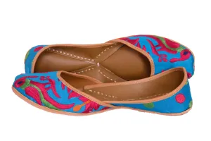 Purely Parrot - Blue/Pink Jutti