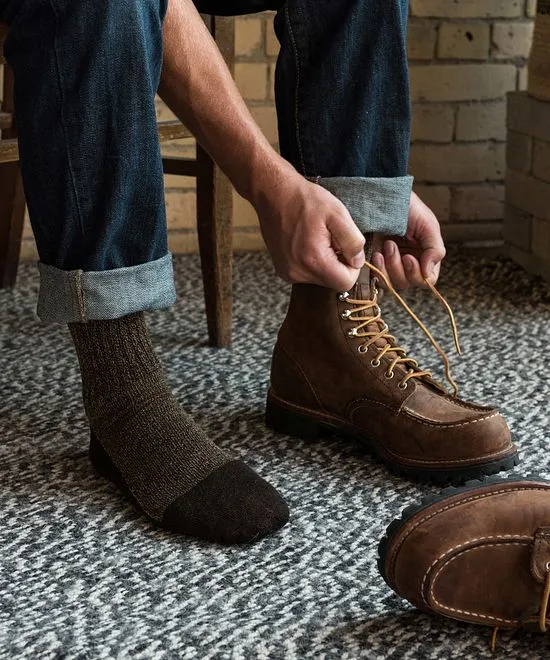 Red Wing Deep Toe Capped Wool Sock - Brown