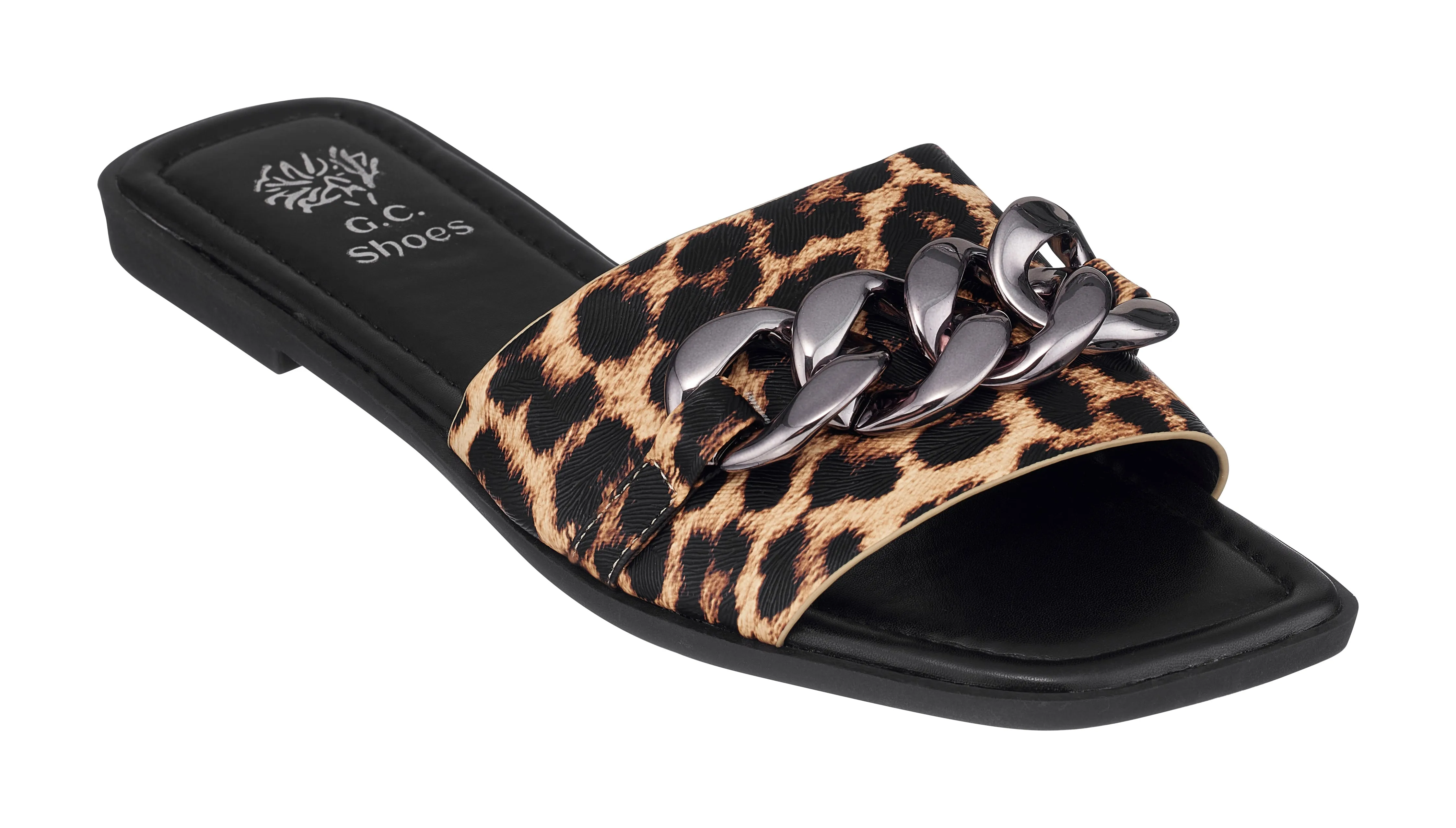 Rina Leopard Flat Sandals