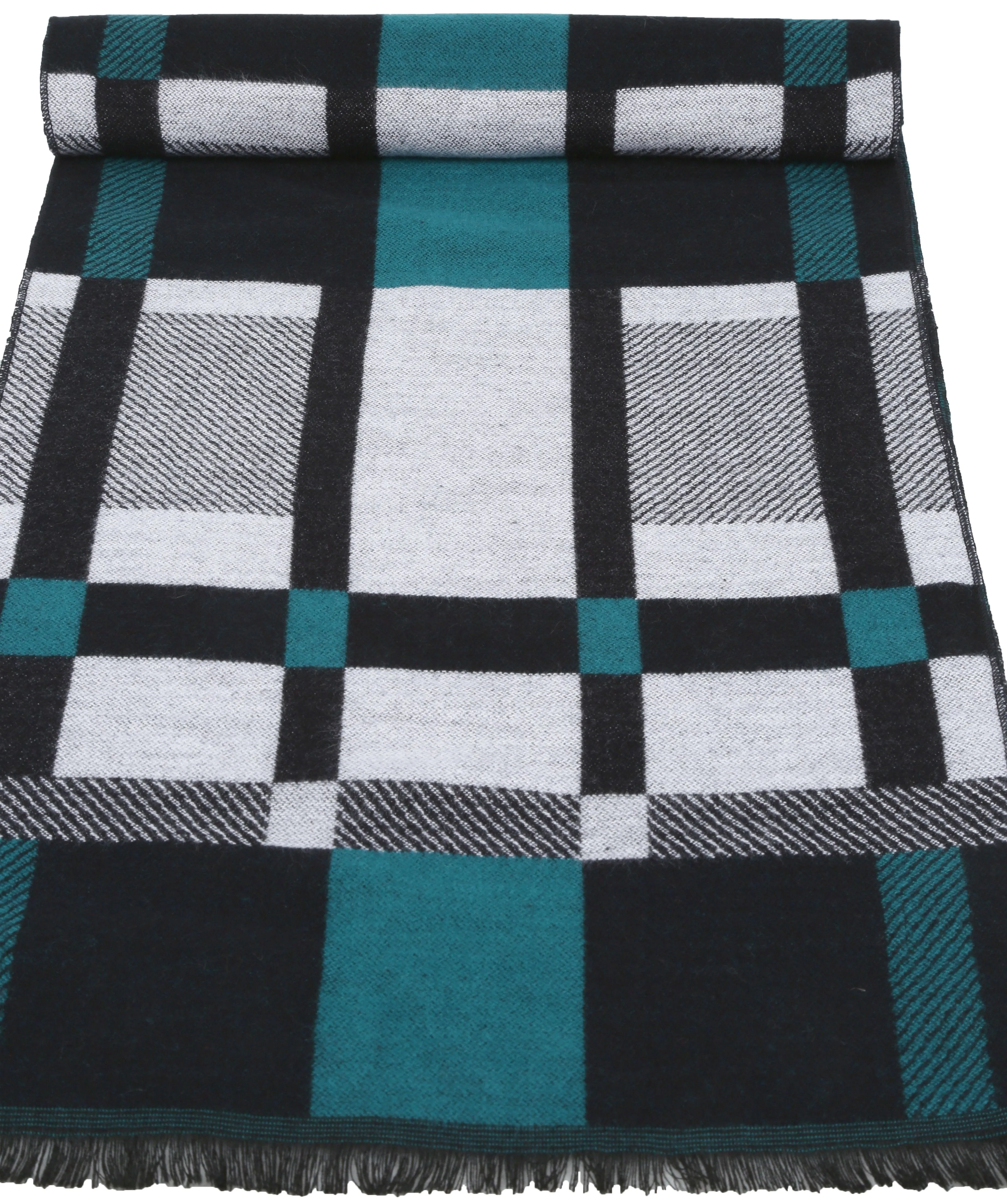 Sakkas Cayla Long Checker Box Lined Design Patterned UniSex Cashmere Feel Scarf