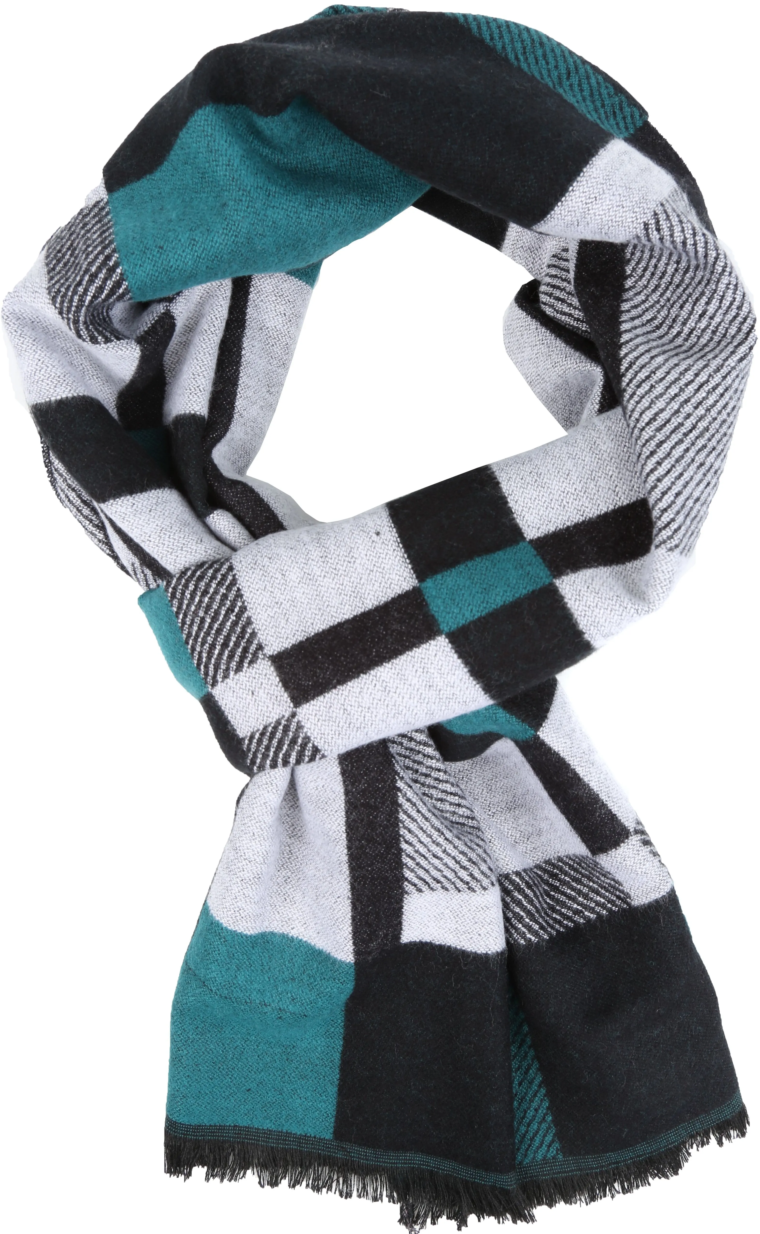 Sakkas Cayla Long Checker Box Lined Design Patterned UniSex Cashmere Feel Scarf