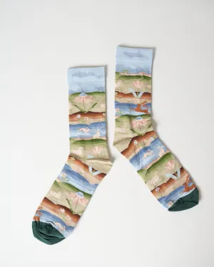 short socks - light blue bunny