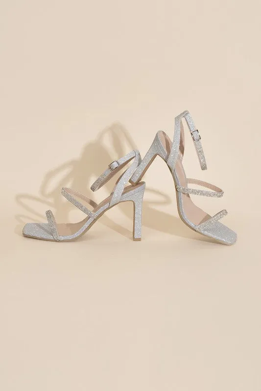 Silver Rhinestone Heels