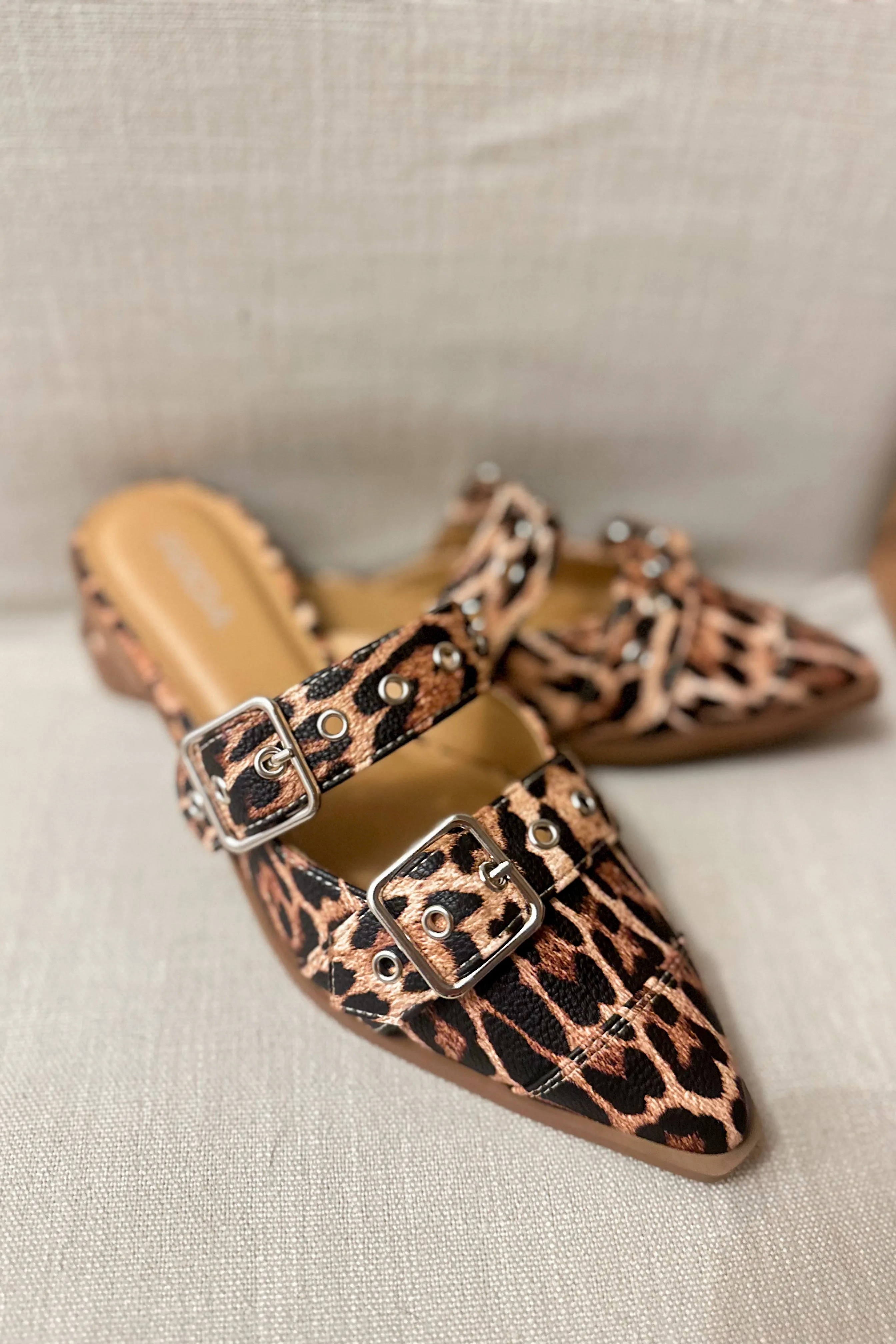 Soda Usual Animal Print Pointed Toe Slip On Flats *FINAL SALE*