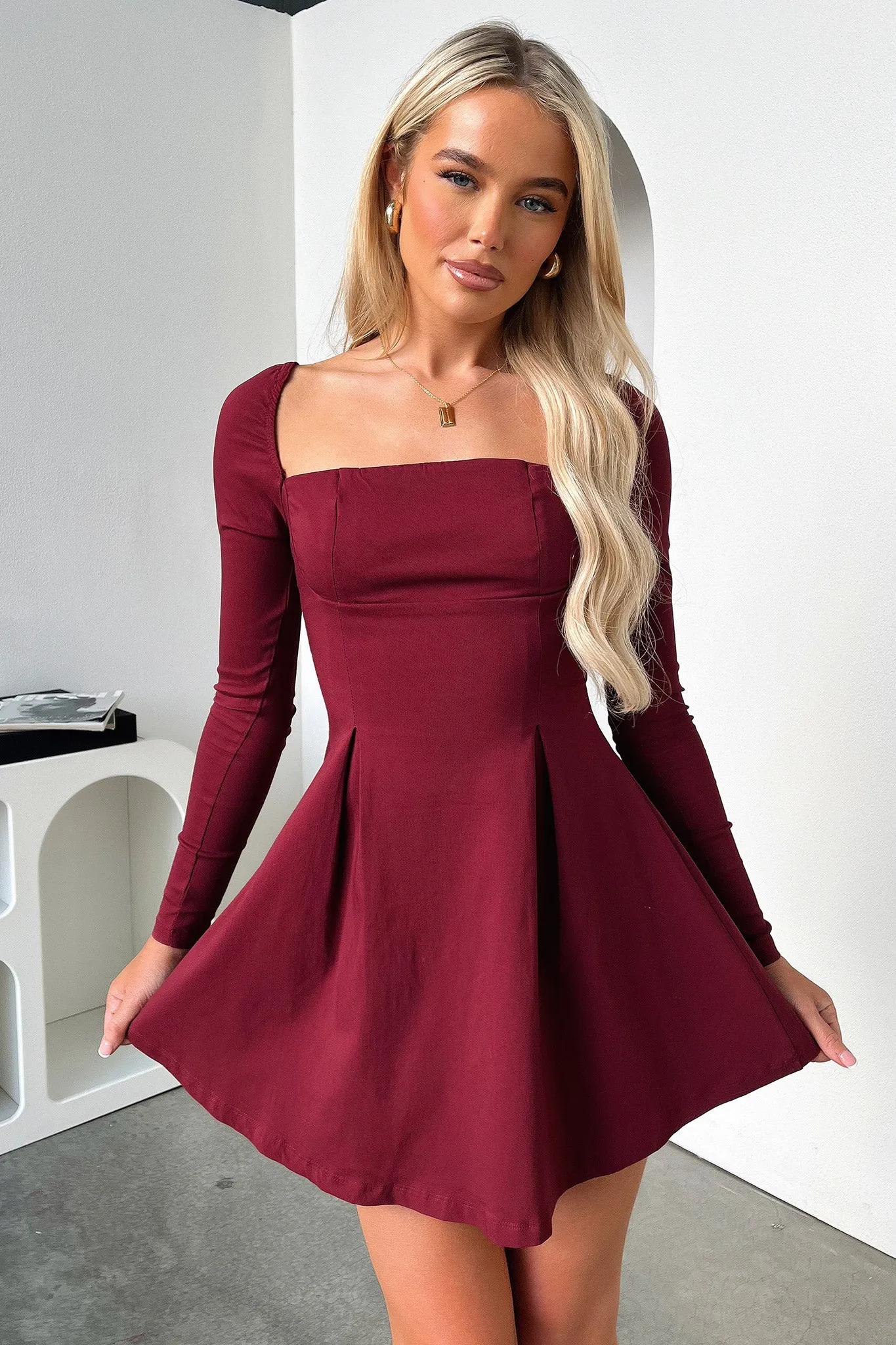 Tabitha Mini Dress - Burgundy