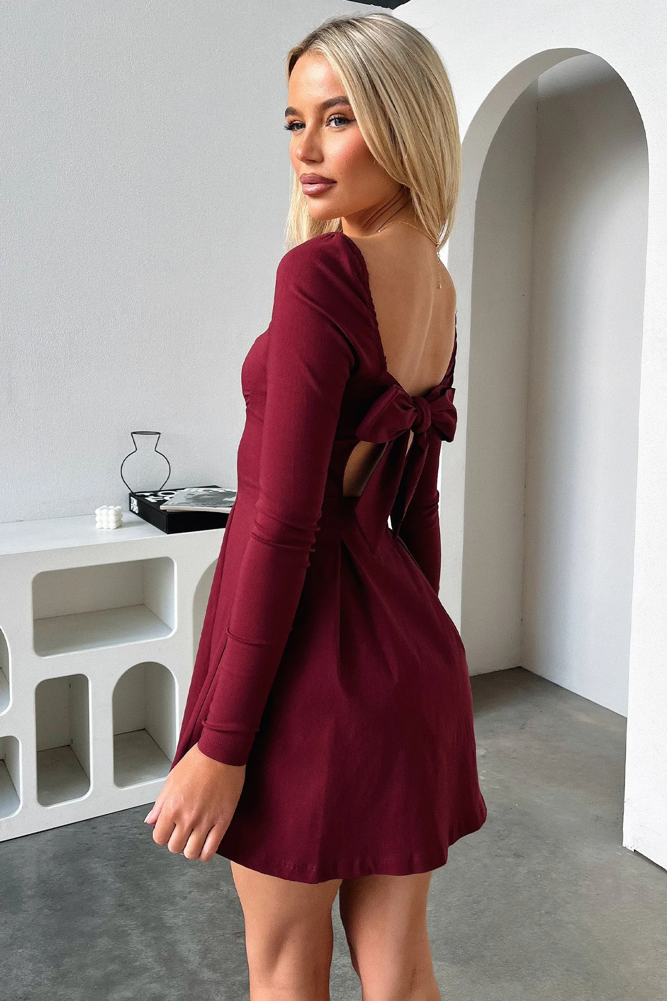 Tabitha Mini Dress - Burgundy