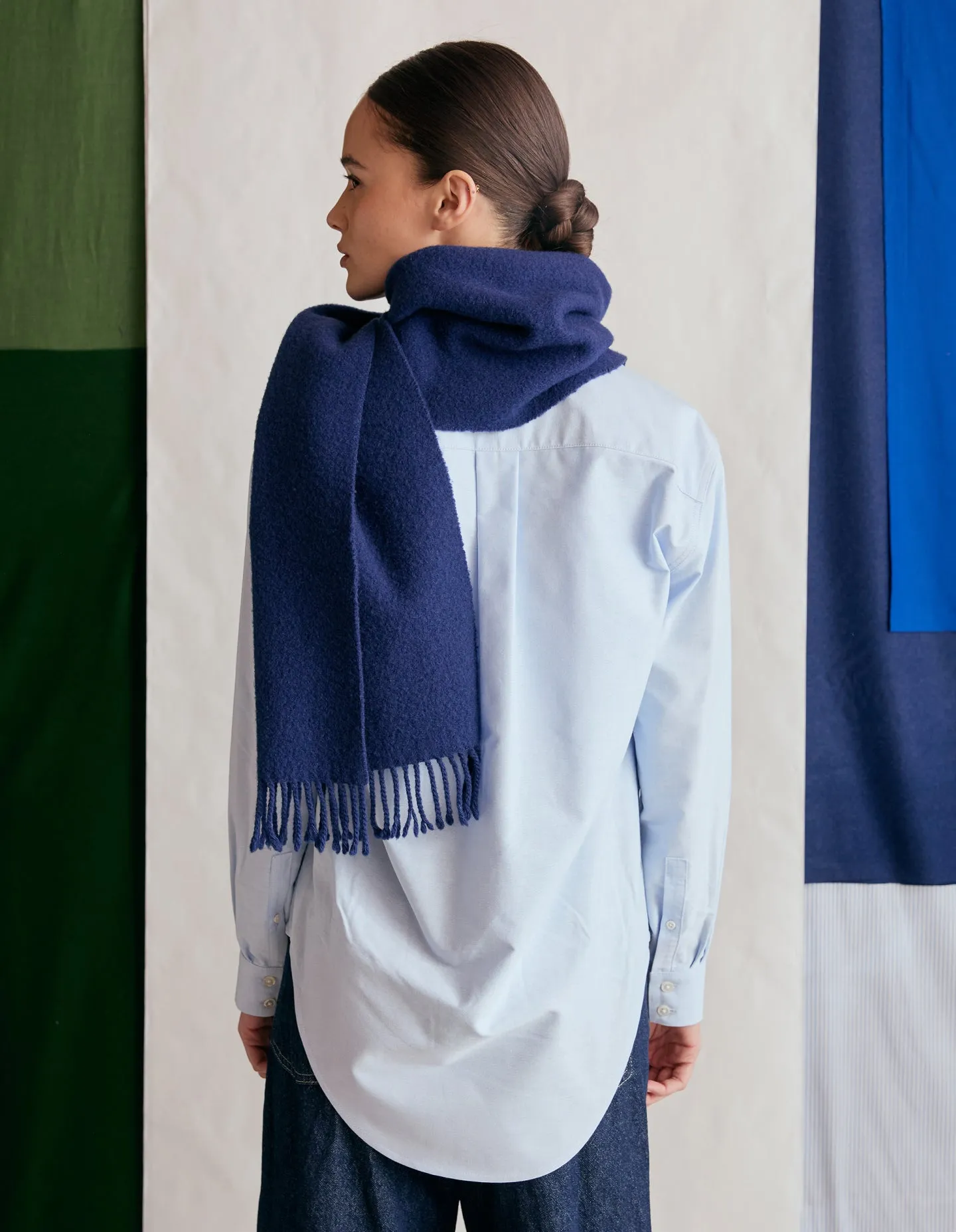 The Wool Scarf (Moonlight Blue Mongolian Wool)