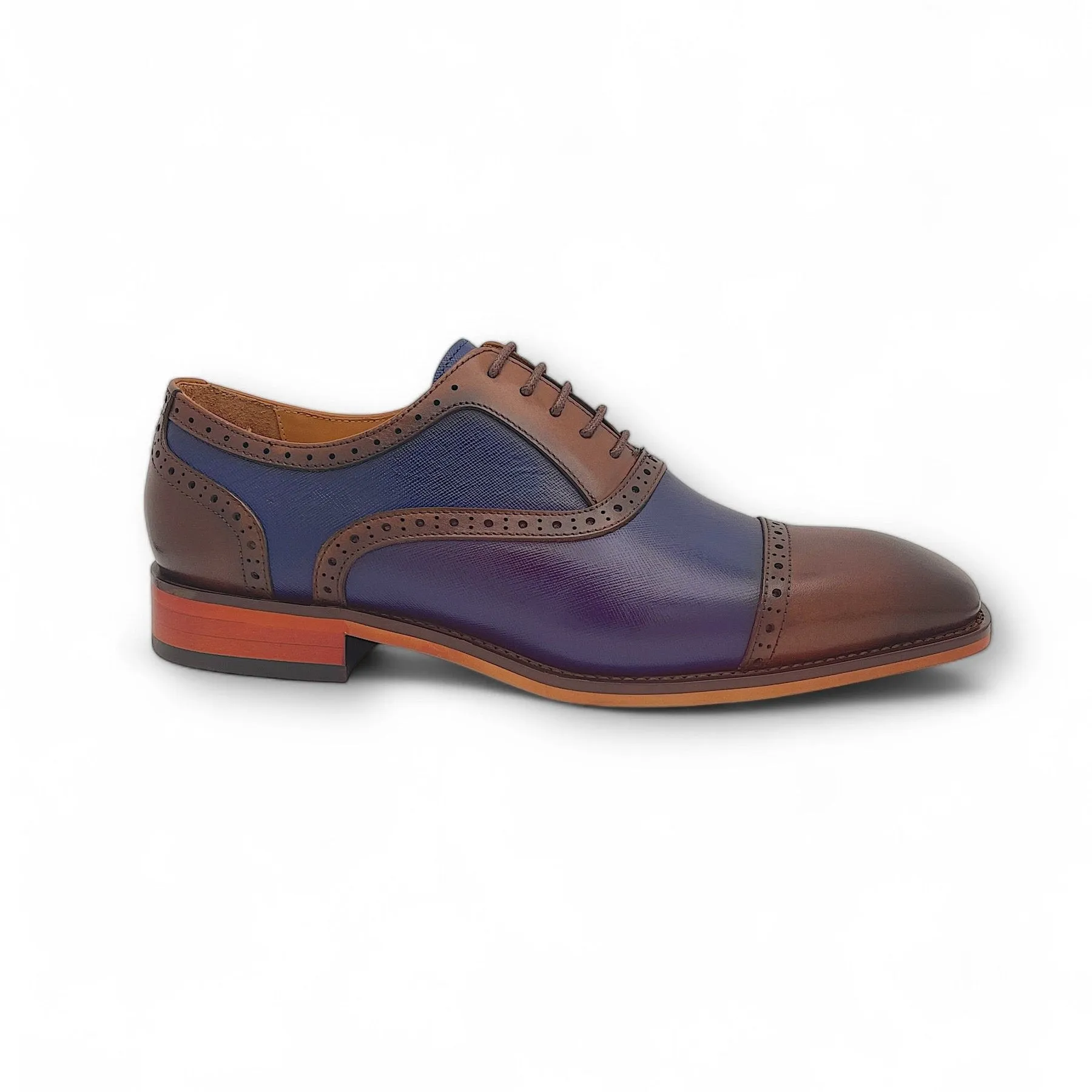 Two Tone Cap Toe Lace Up