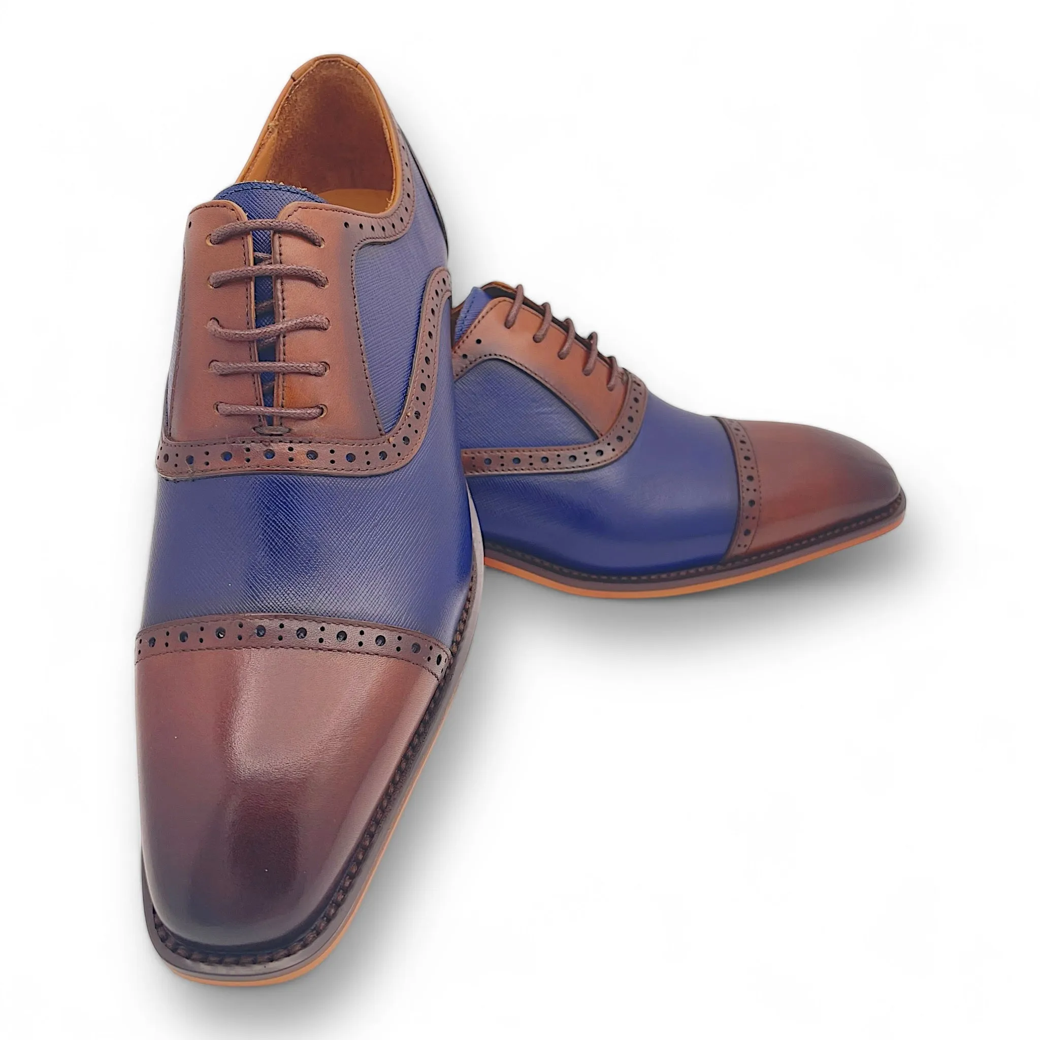 Two Tone Cap Toe Lace Up