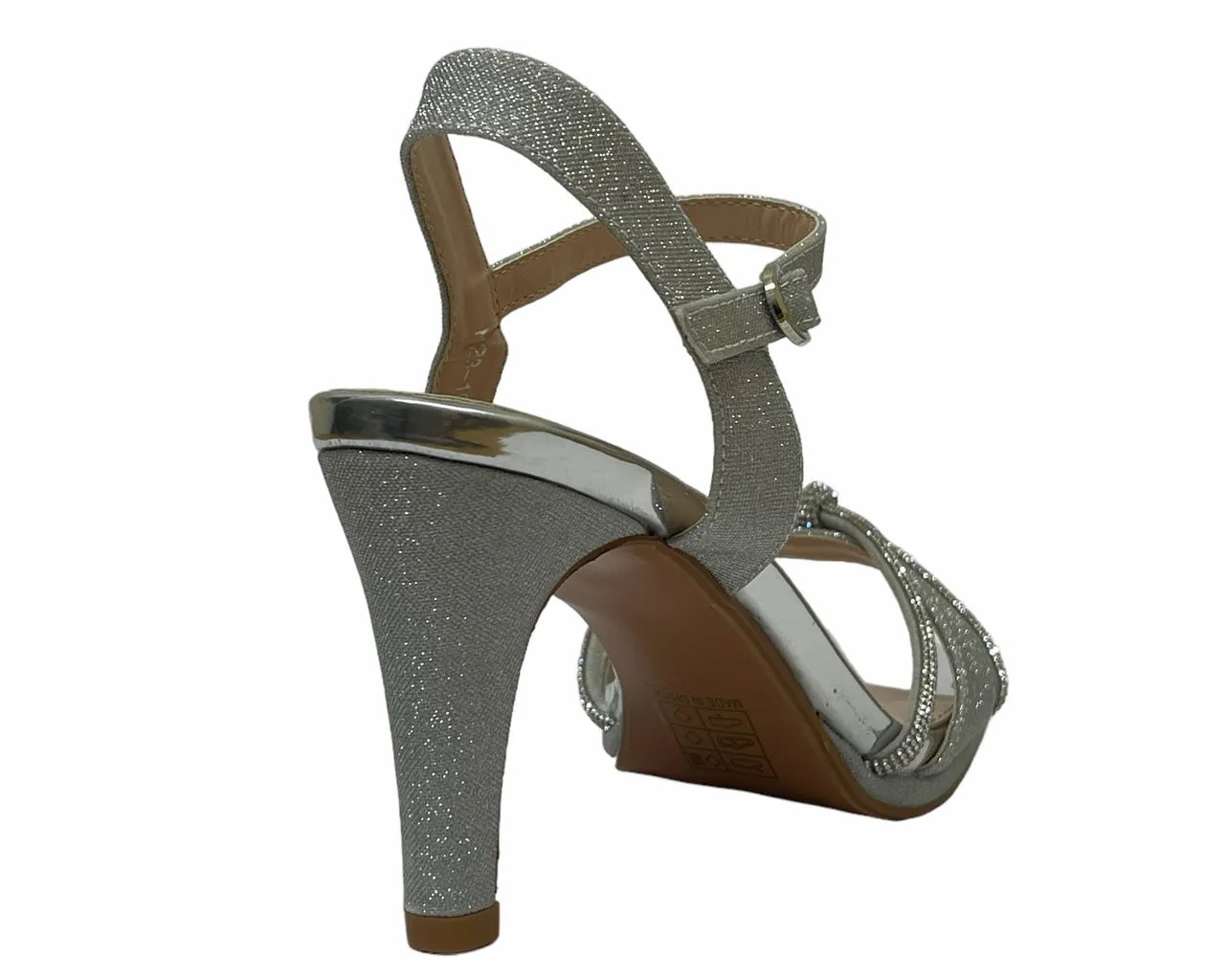 Women's Glitter Ankle Strap Stiletto Heel Shoes