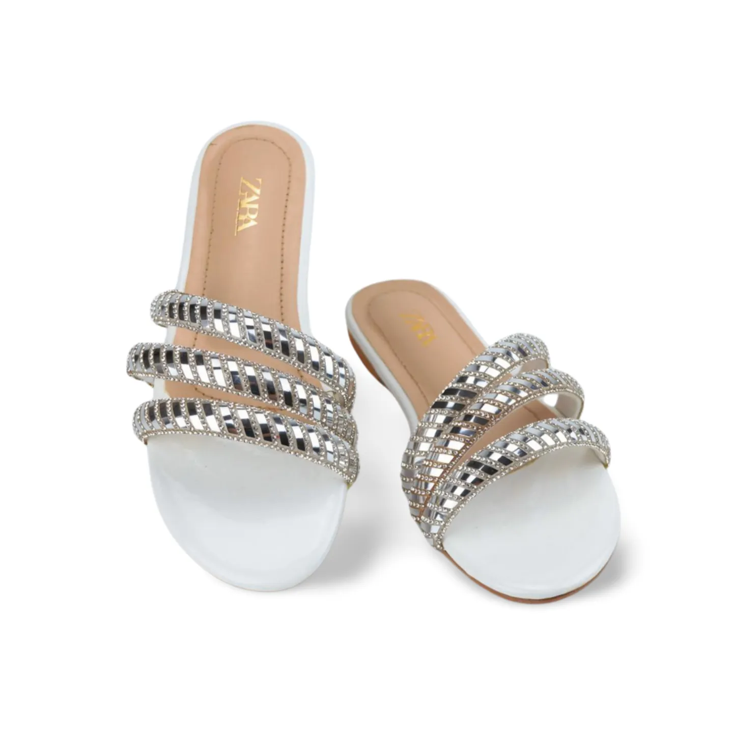 Women's Rhinestone Crystal Rope Flat Sandals